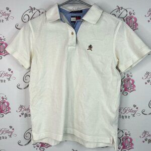 Tommy Hilfiger tshirt tee embroidered Cream white Polo Shirt